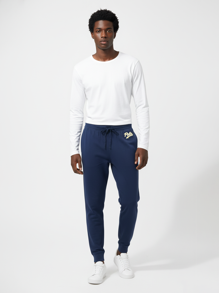 RL Men (Polo Print ) Knitted Pajama (Navy)