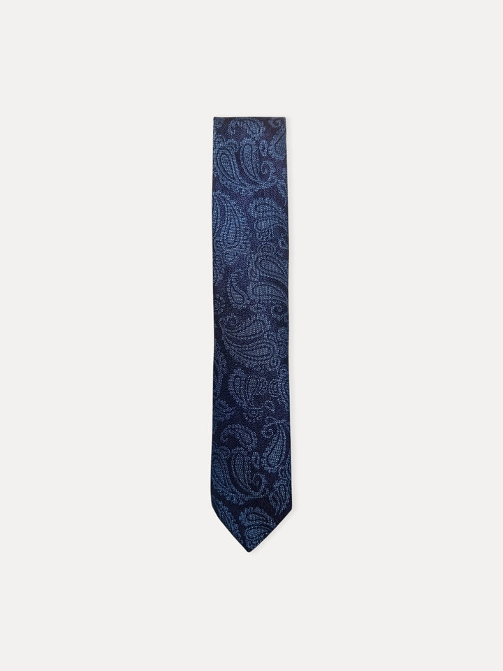 H & C Men 40%Cotton 30%Linen Paisley Print Tie TIDR1891