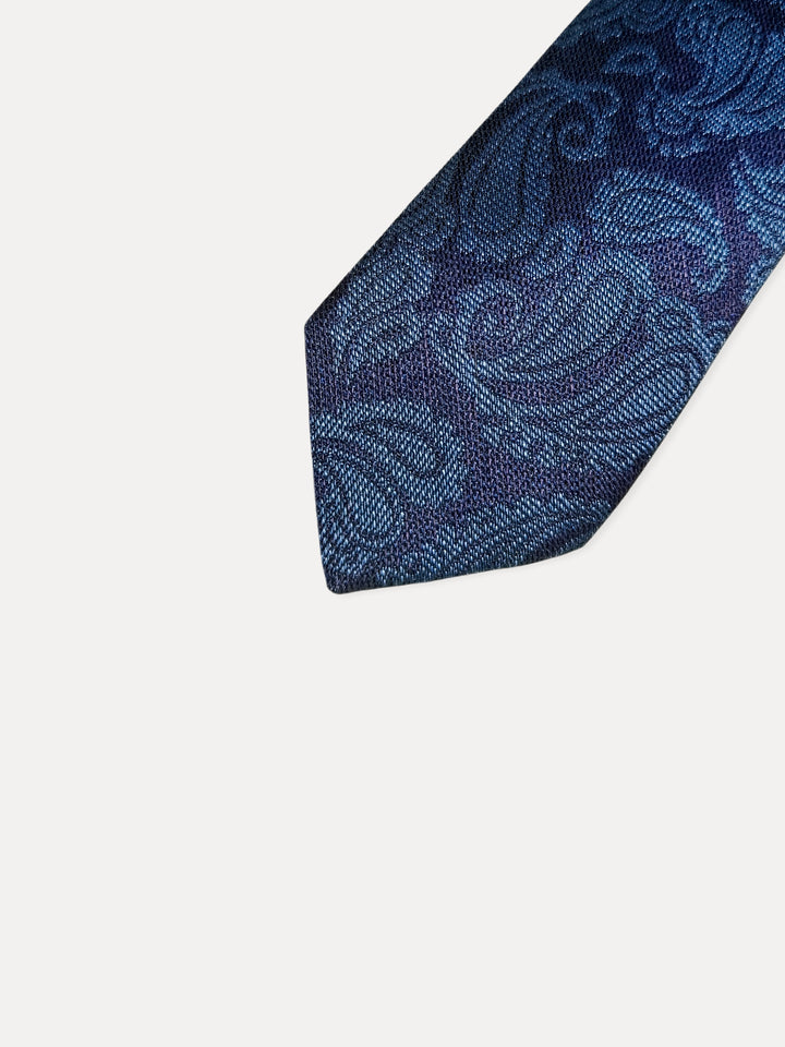 H & C Men 40%Cotton 30%Linen Paisley Print Tie TIDR1891