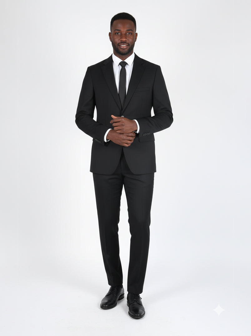 Baumler Men 100% Wool 2pcs Plain Suit 1640