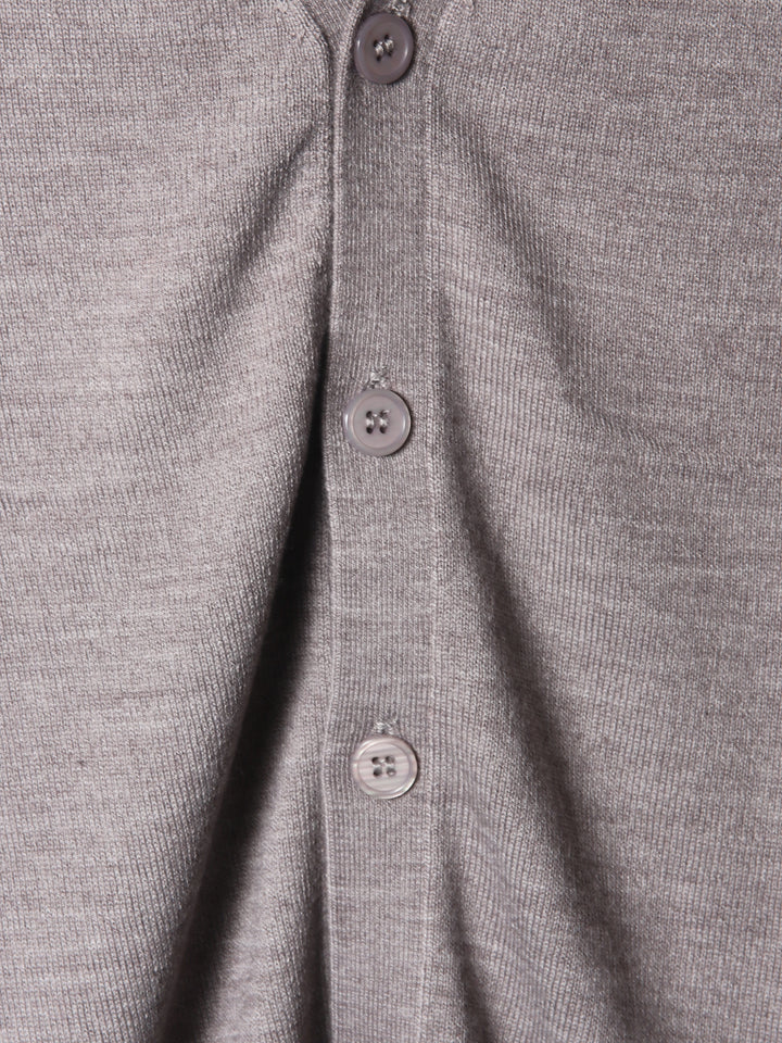 BMR Men L/S Merino Plain Cardigan 87206 (Grey)