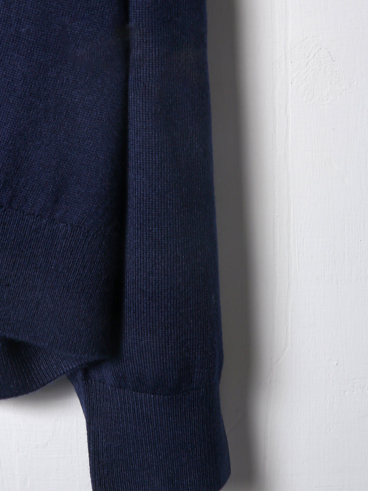 BMR Men L/S Merino Plain Cardigan 87206 (Navy)