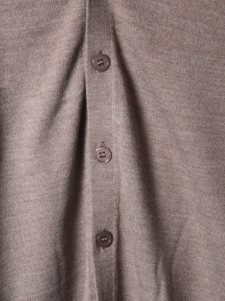 BMR Men L/S Merino Plain Cardigan 87206 (Neutral)