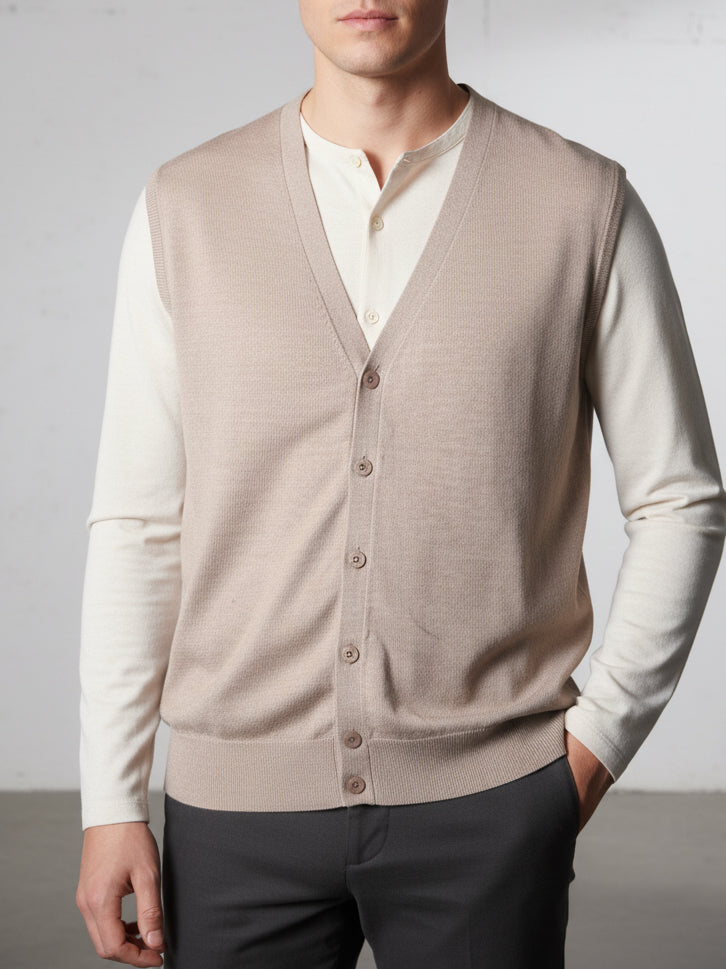 BMR Men S/L Merino Plain Cardigan 87207