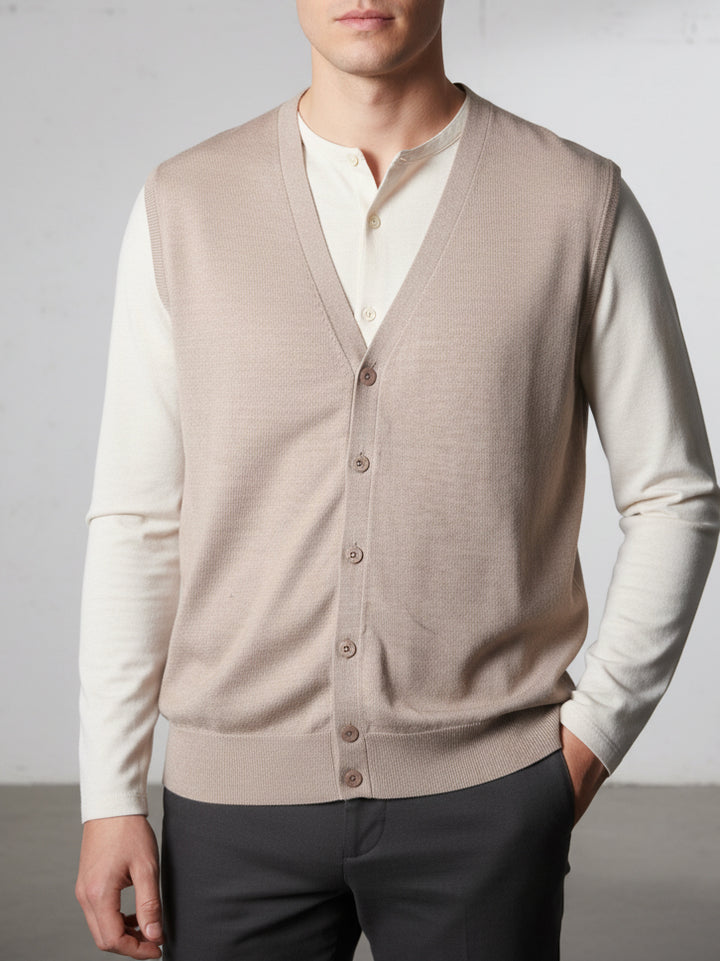 BMR Men S/L Merino Plain Cardigan 87207