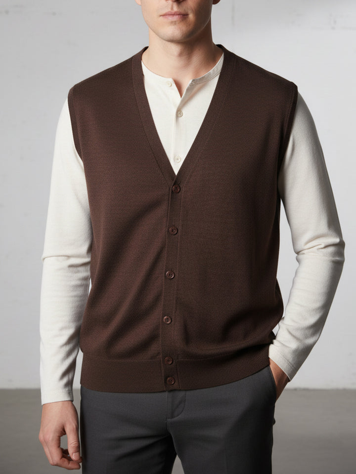 BMR Men L/S Merino Plain Cardigan 87207