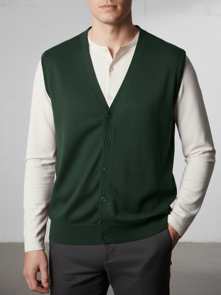 BMR Men S/L Merino Plain Cardigan 87207