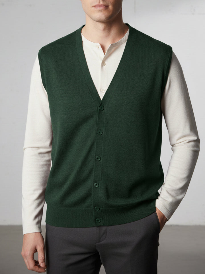 BMR Men S/L Merino Plain Cardigan 87207