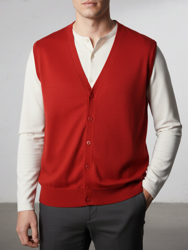 BMR Men S/L Merino Plain Cardigan 87207