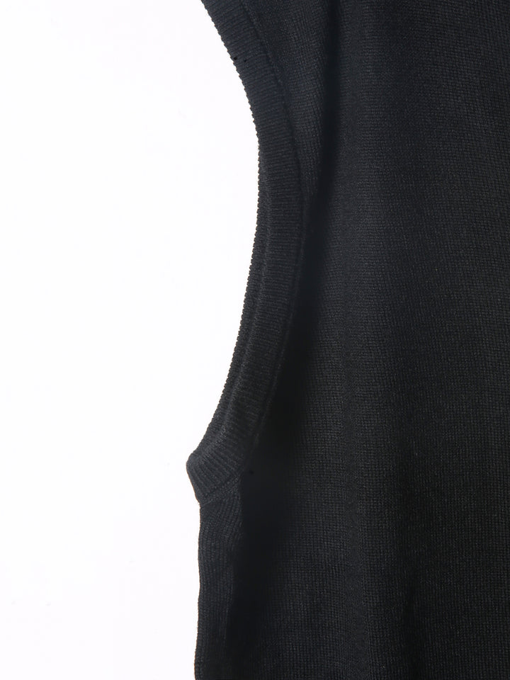 BMR Men S/L V-N Merino Sweater 87208 (Black)