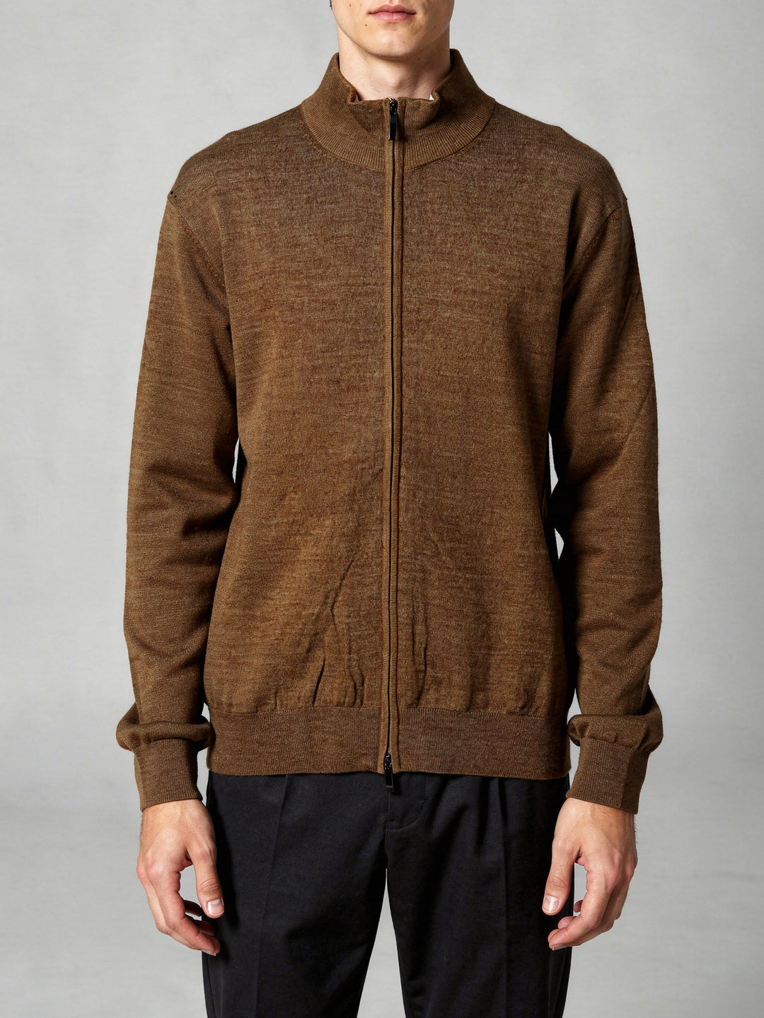 BMR Men L/S Merino Zipper 87209 (Brown)