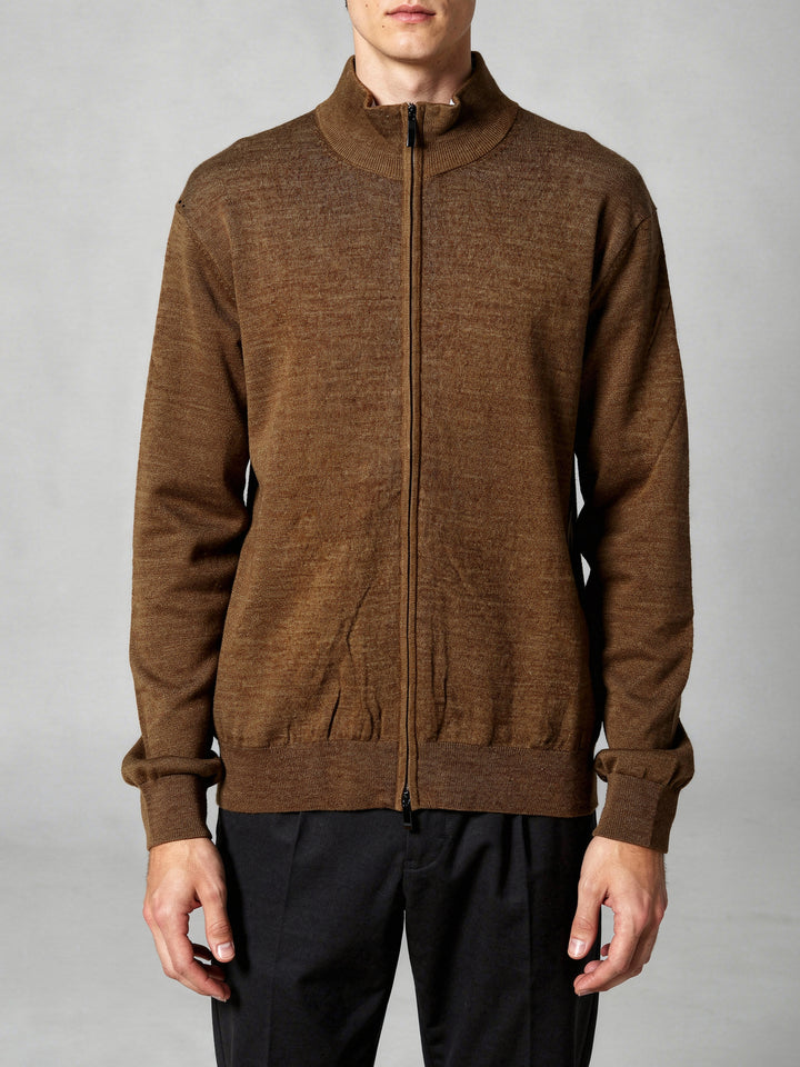 BMR Men L/S Merino Zipper 87209 (Brown)