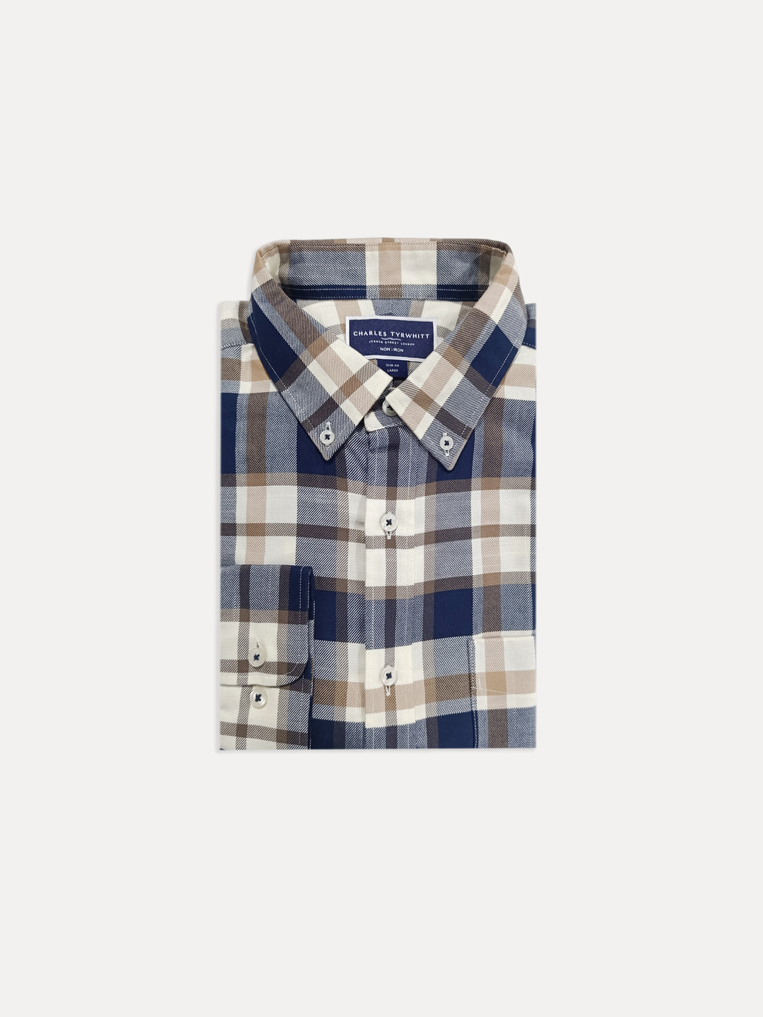 Charles Tyrwhitt Men L/S SF Button Down Check Casual Shirt CSN0484