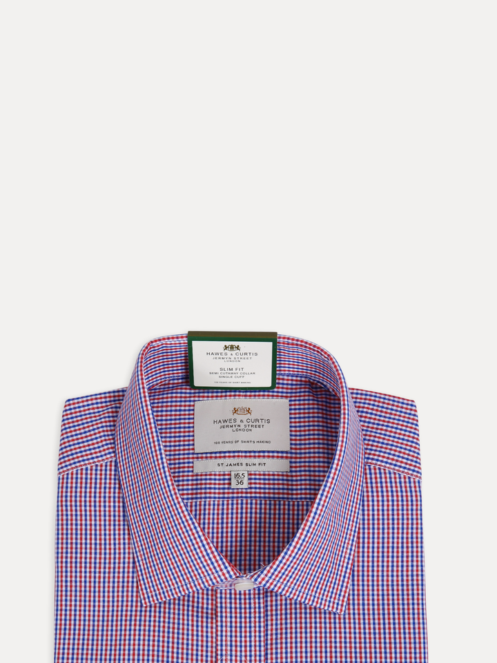 H&C Men L/S S/F Small Check Formal Shirt SSSFk901