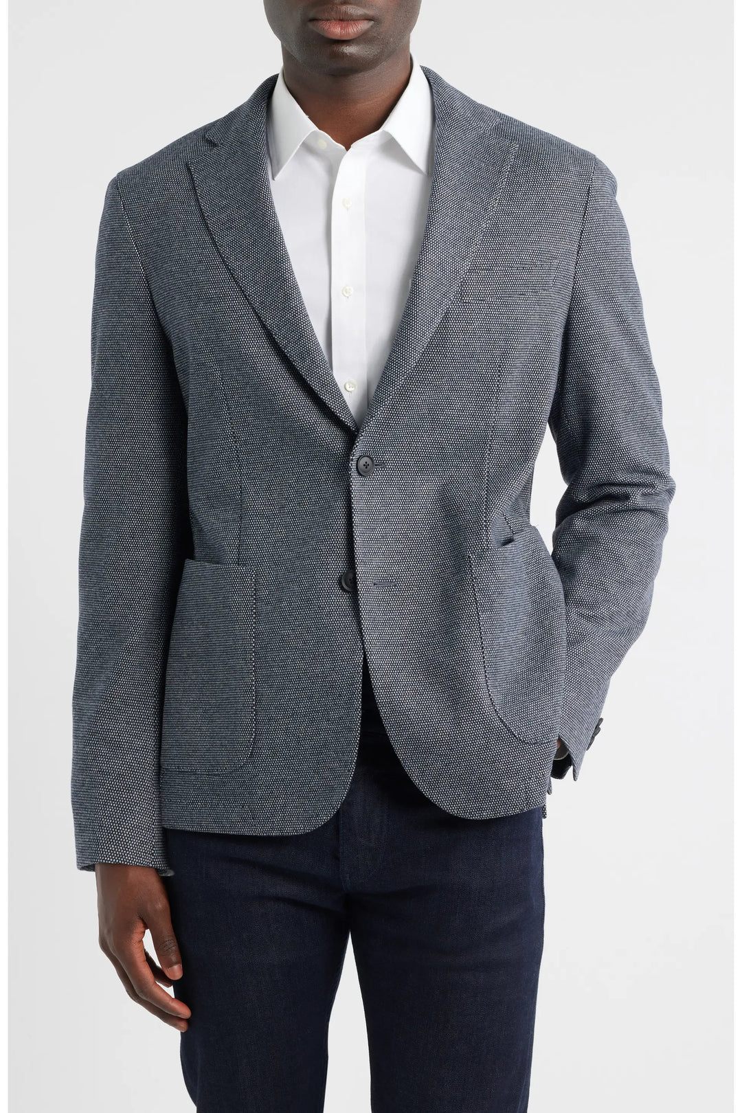 HB Men Wool Textured Blazer -50551595