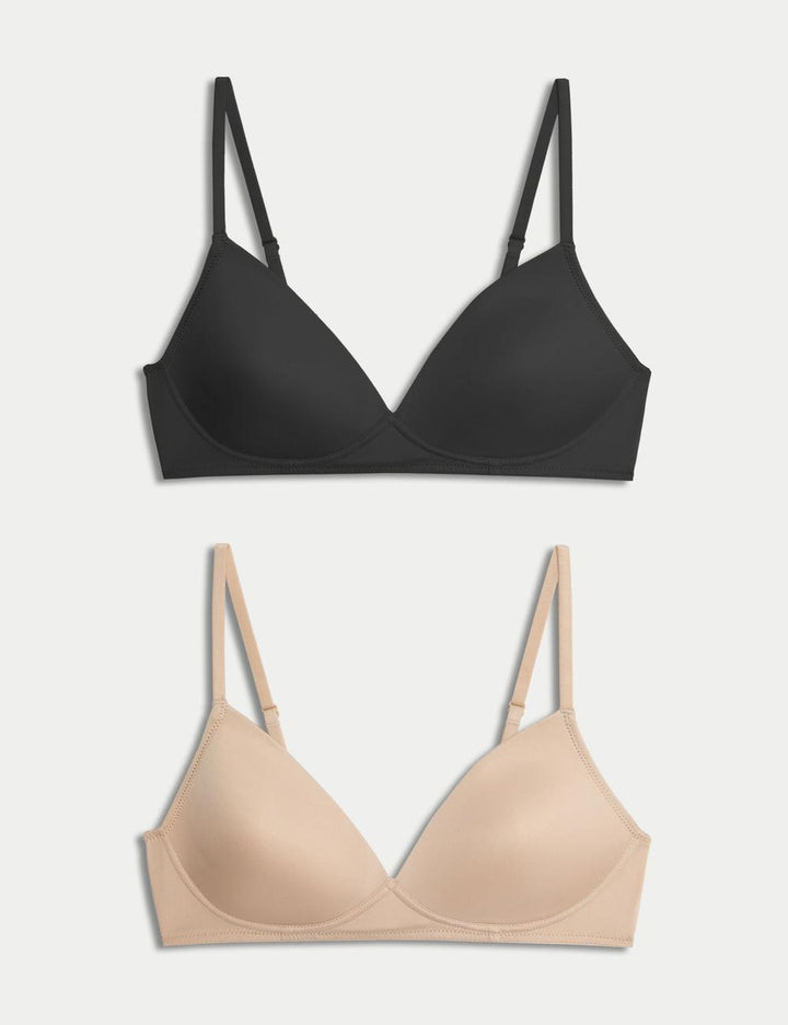 M&S 2 Pack U/W L/P F/C Bra T33/9132A (Brown)