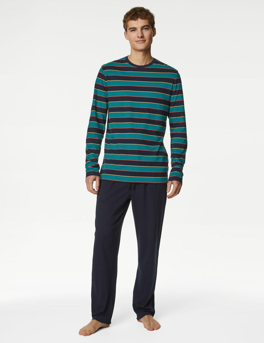 M&S Men L/S Cotton T-Shirt & Pajama SetT07/0527