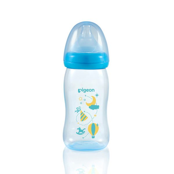 Pigeon Baby Soft Touch Clear PP Feeding Bottle 240ml 3m+ (Blue) #A78182 (W-22)