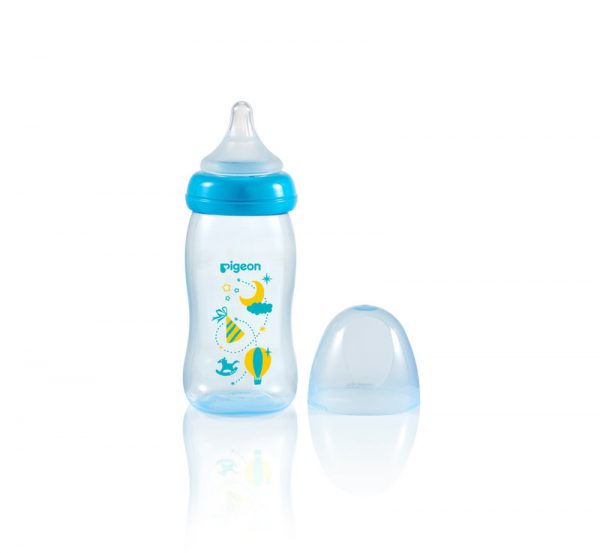 Pigeon Baby Soft Touch Clear PP Feeding Bottle 240ml 3m+ (Blue) #A78182 (W-22)