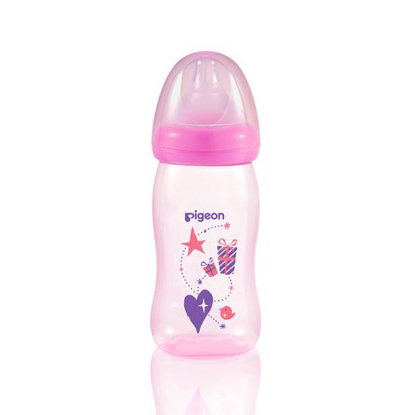Pigeon Baby Soft Touch Clear PP Feeding Bottle 240ml 3m+ (Pink) #A78183 (W-22)