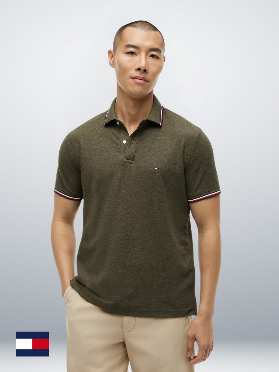 TH Men S/S (Striped Collar ) Polo MT-78J2653