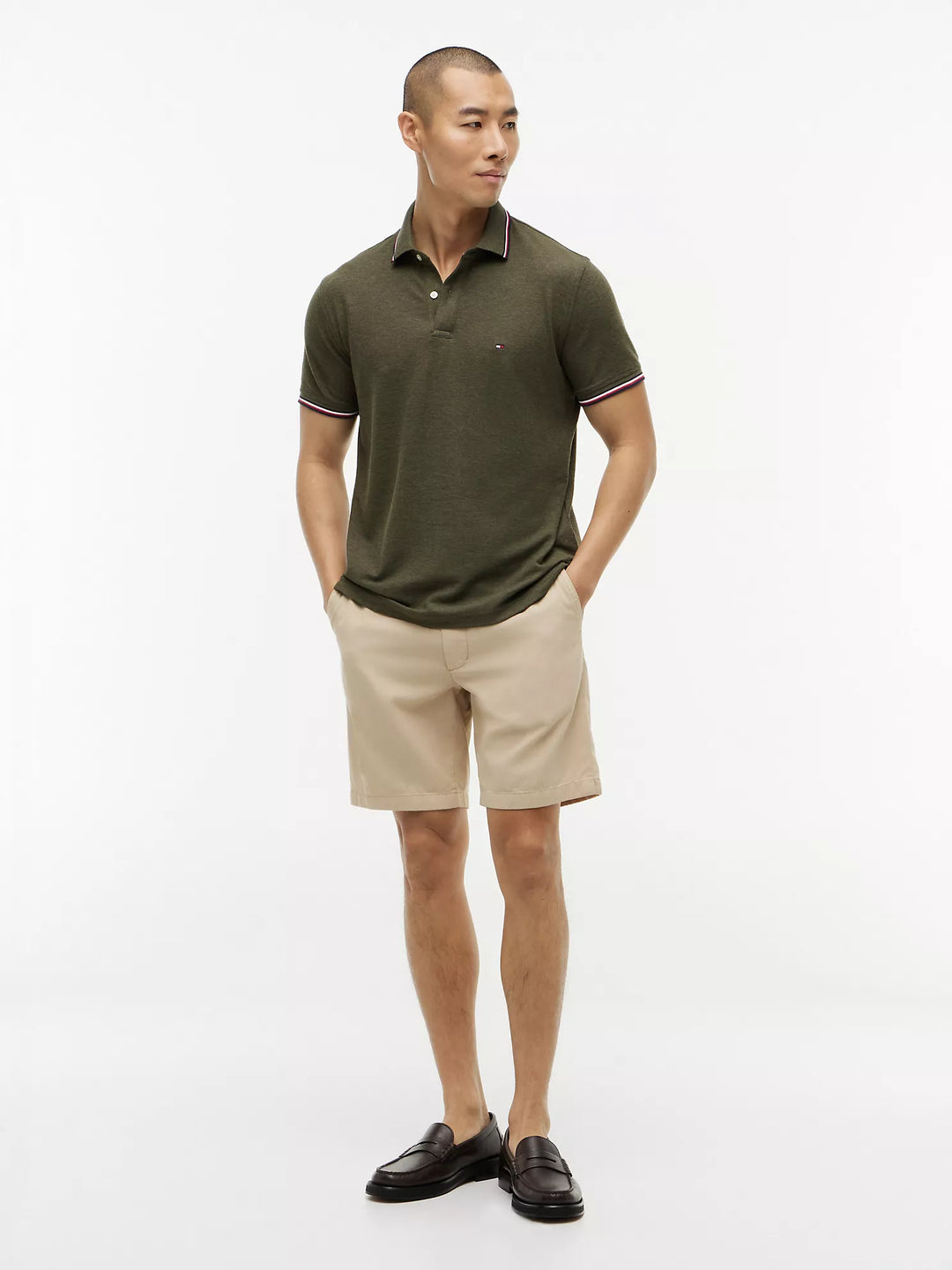 TH Men S/S (Striped Collar ) Polo MT-78J2653