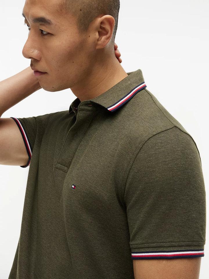 TH Men S/S (Striped Collar ) Polo MT-78J2653