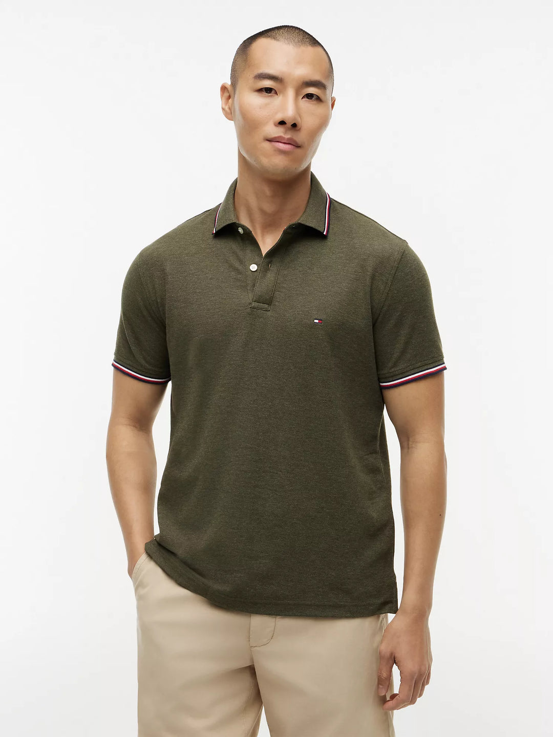 TH Men S/S (Striped Collar ) Polo MT-78J2653