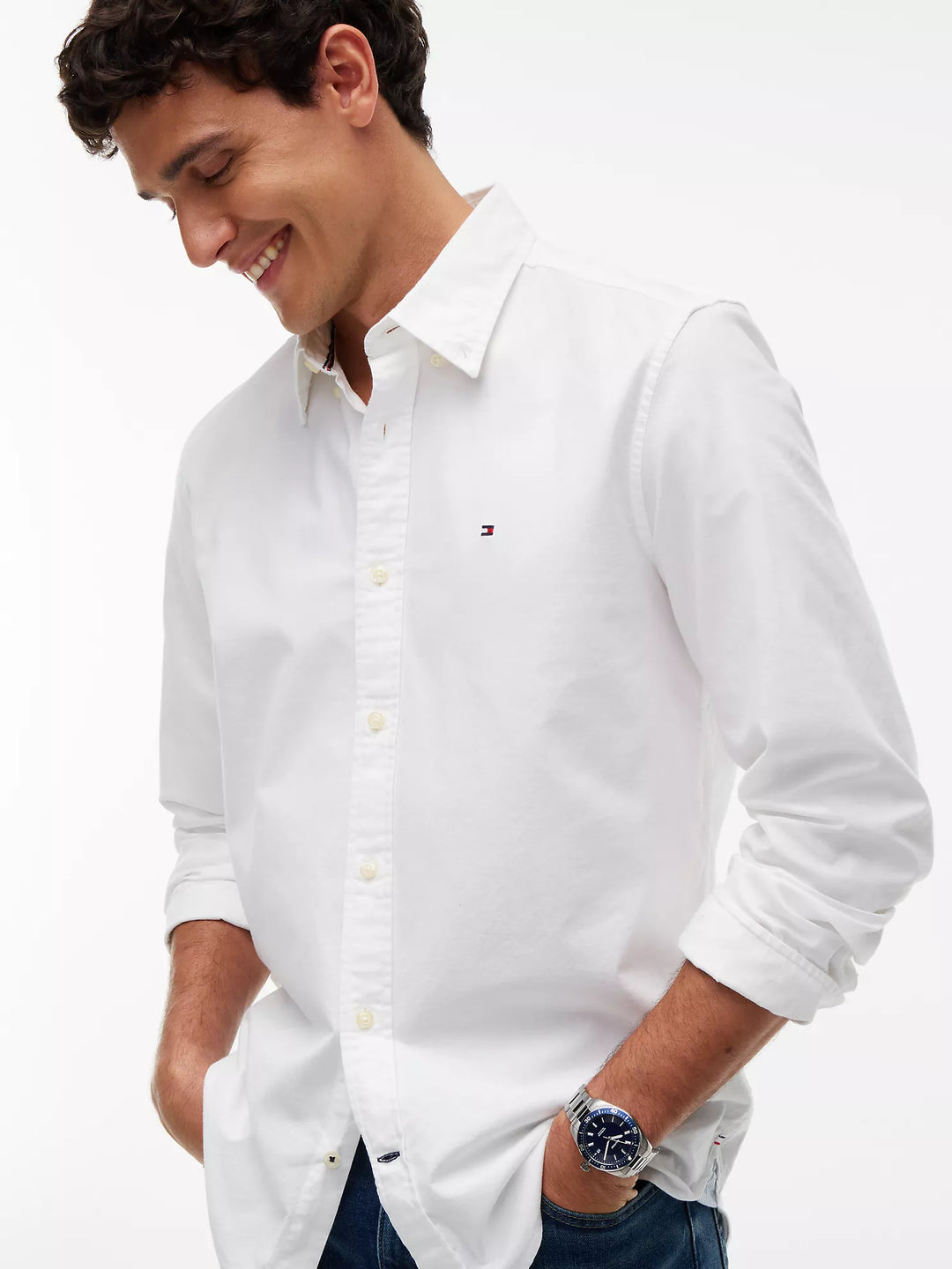 TH Men L/S RF Button Down Plain Shirt AT-SB-78J8440