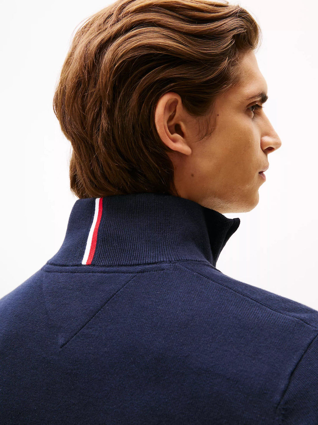 TH Men L/S Cotton Plain Half Zip Zipper AT-SB-78J9329