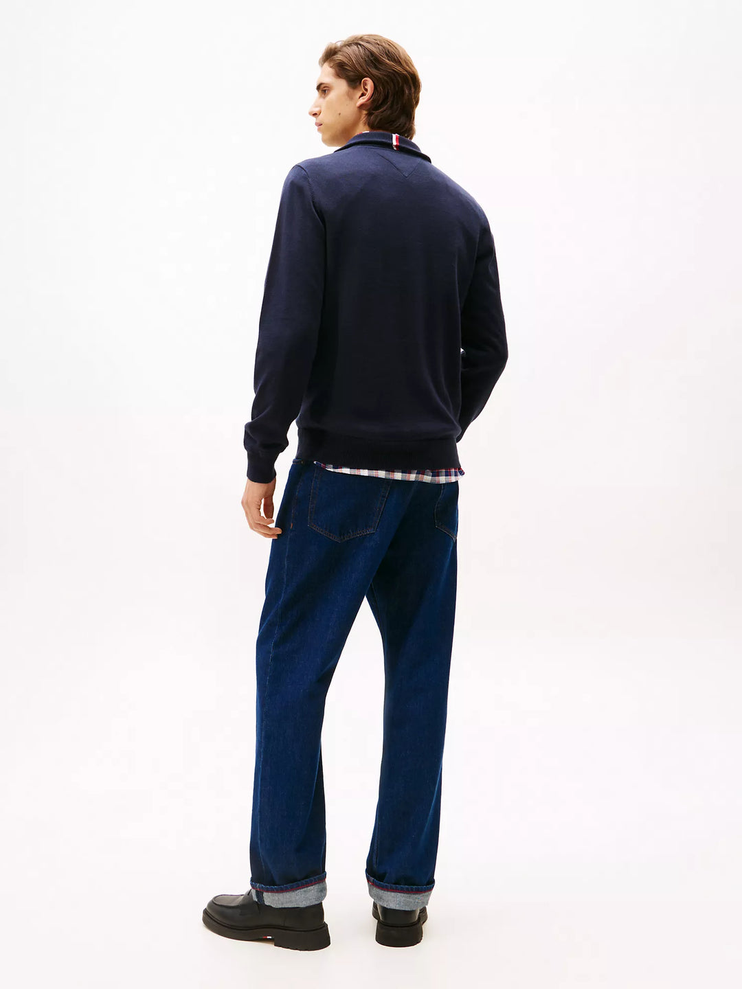TH Men L/S Cotton Plain Half Zip Zipper AT-SB-78J9329