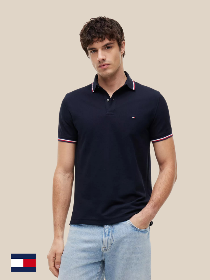 TH Men S/S (Striped Collar ) Polo MT-78JA019