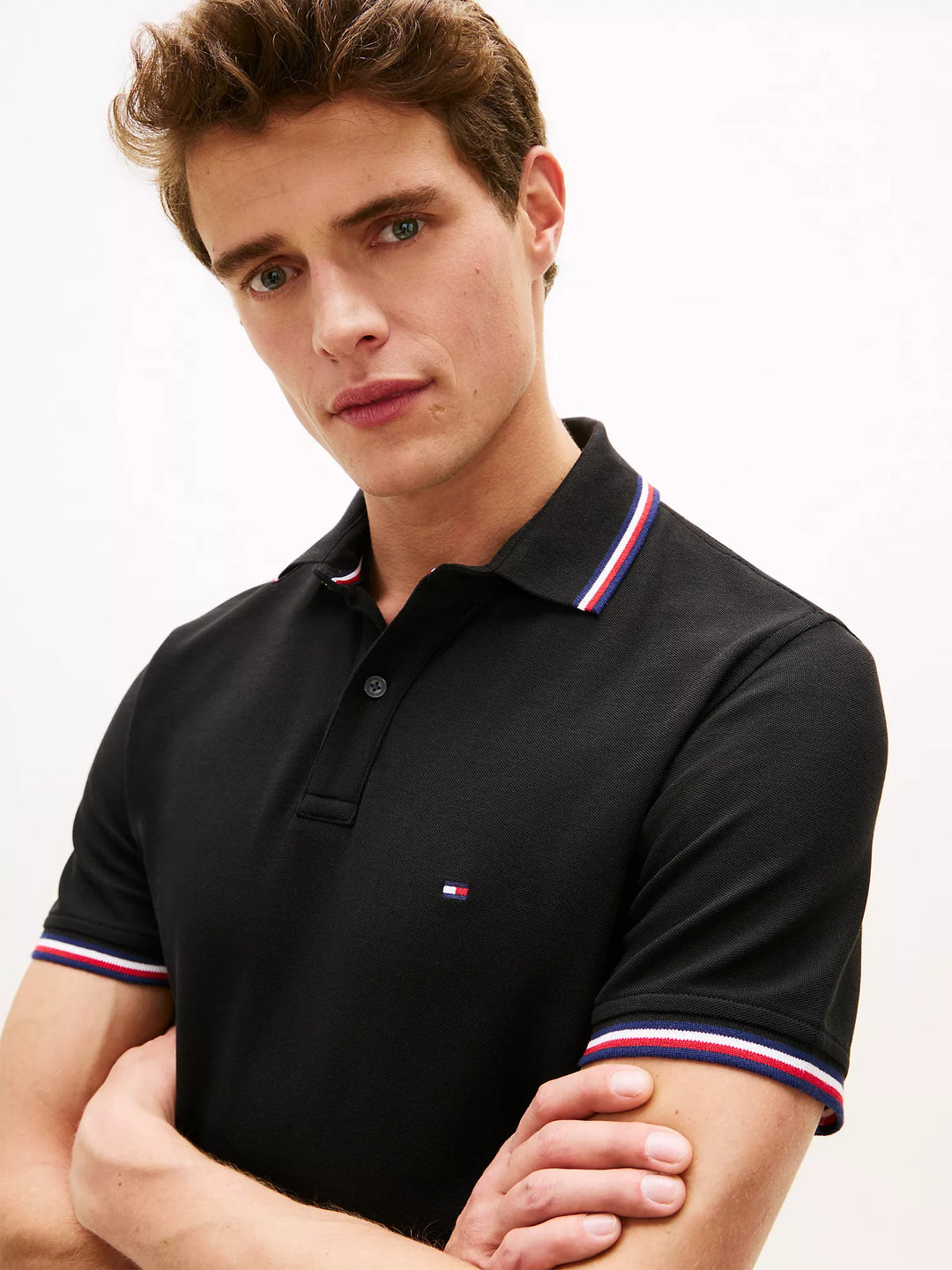 TH Men S/S (Striped Collar ) Polo MT-78JA019