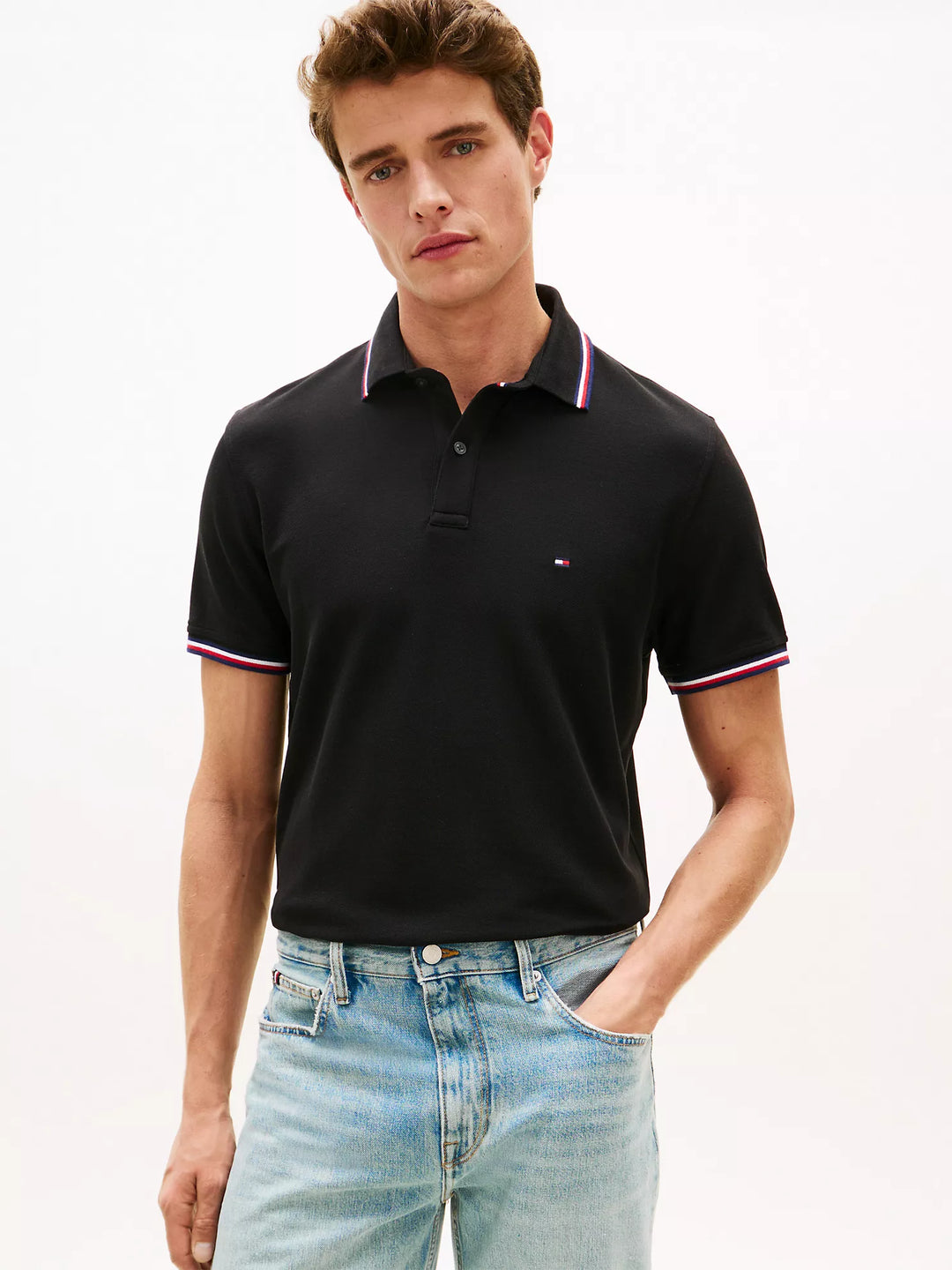 TH Men S/S (Striped Collar ) Polo MT-78JA019