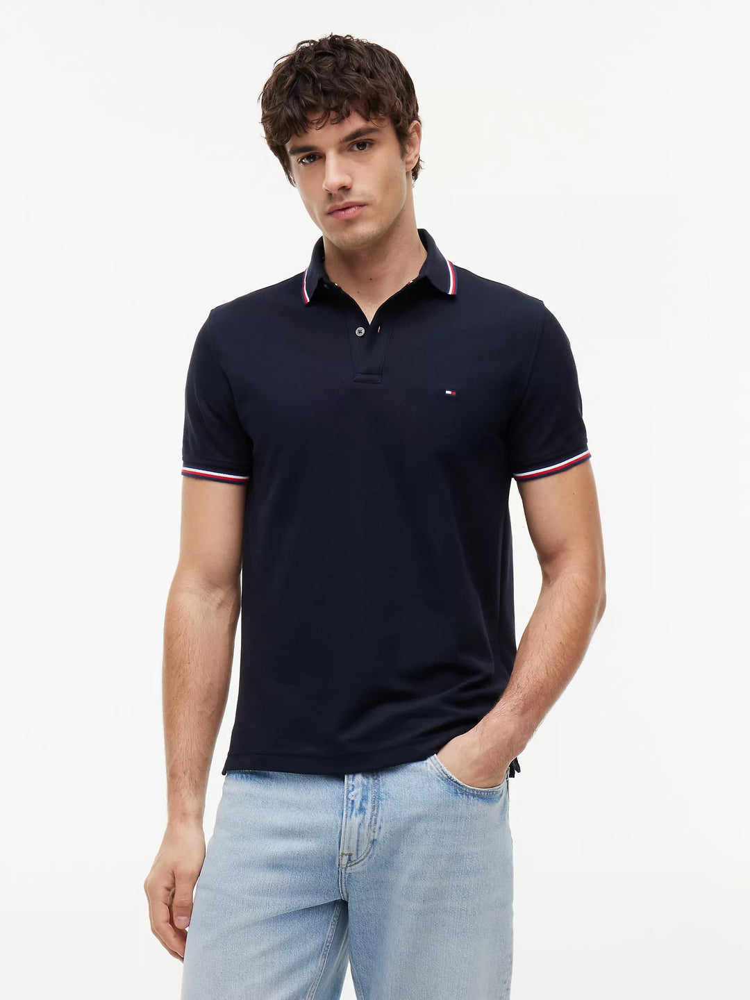 TH Men S/S (Striped Collar ) Polo MT-78JA019