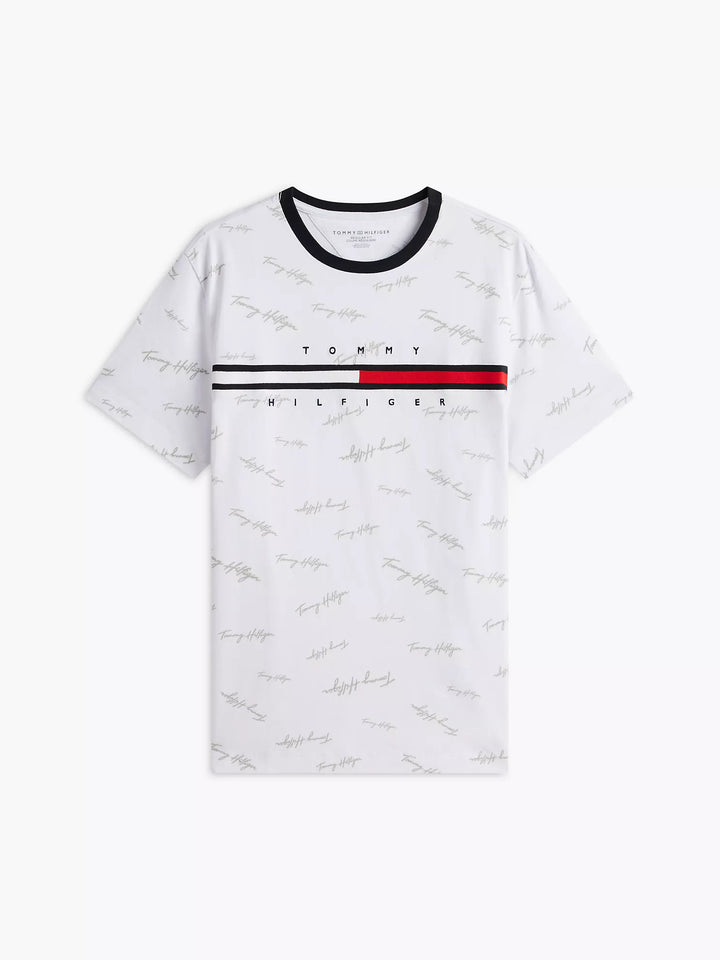 TH Men S/S (T Hilfiger Printed)R-N T-Shirt MT-78JA523