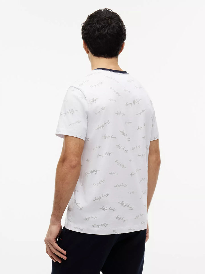 TH Men S/S (T Hilfiger Printed)R-N T-Shirt MT-78JA523