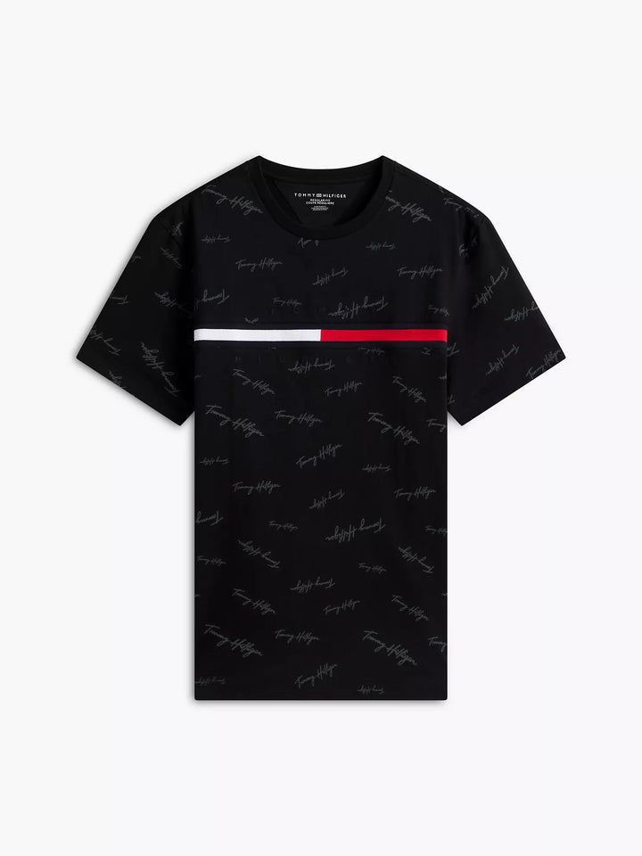 TH Men S/S (T Hilfiger Printed)R-N T-Shirt MT-78JA523