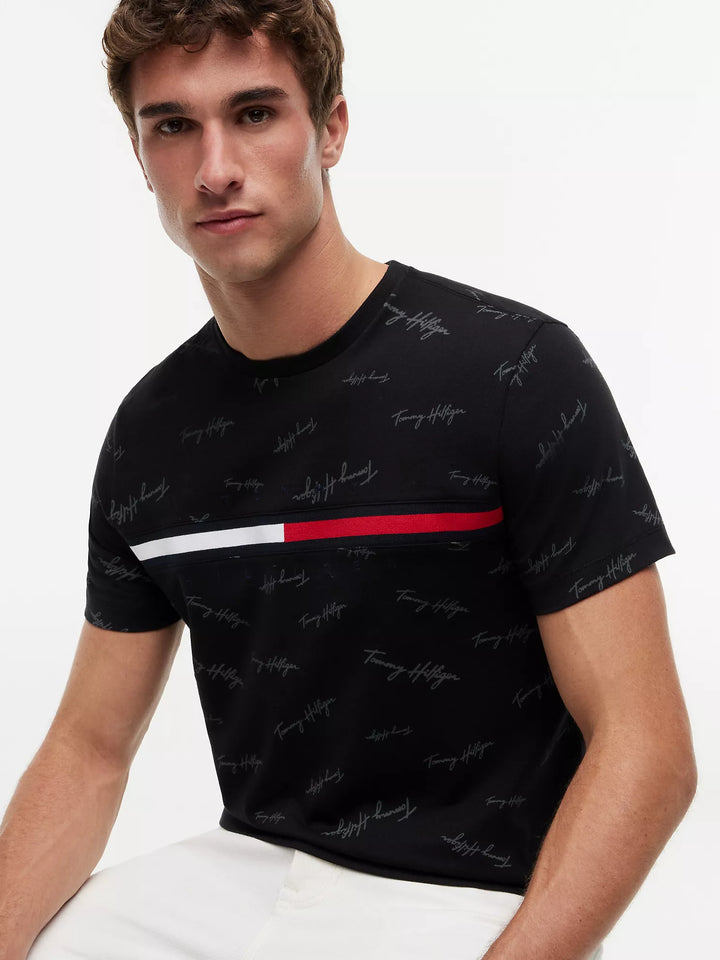 TH Men S/S (T Hilfiger Printed)R-N T-Shirt MT-78JA523