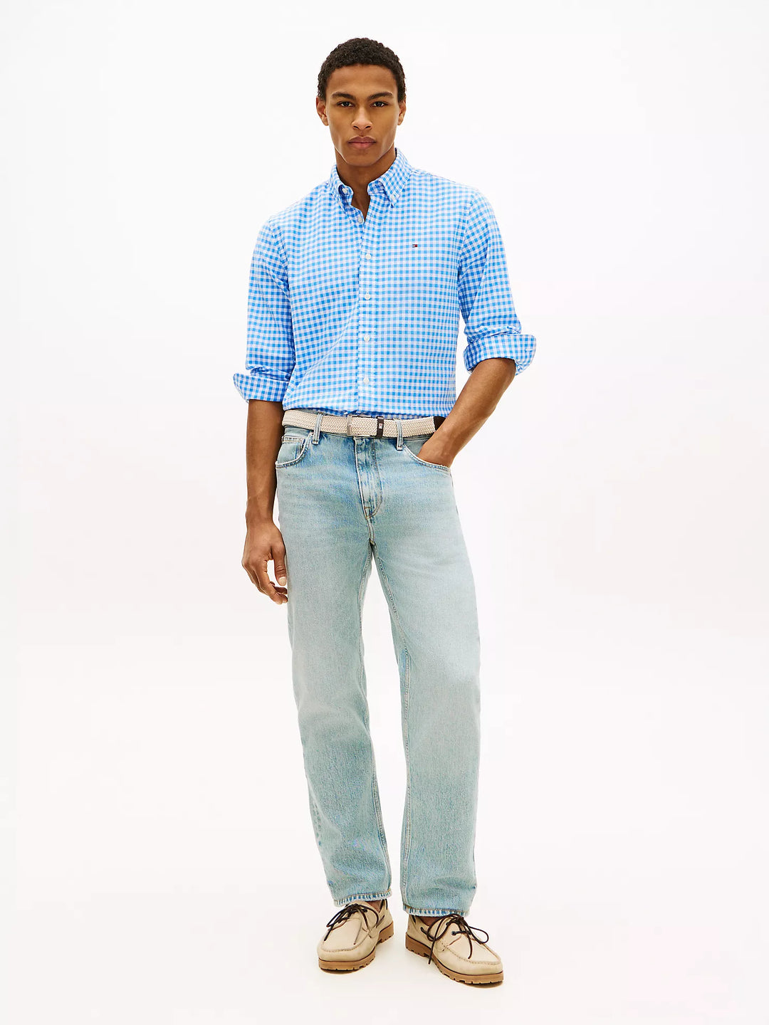 TH Men L/S Button Down Check Casual Shirt MT-78JA876