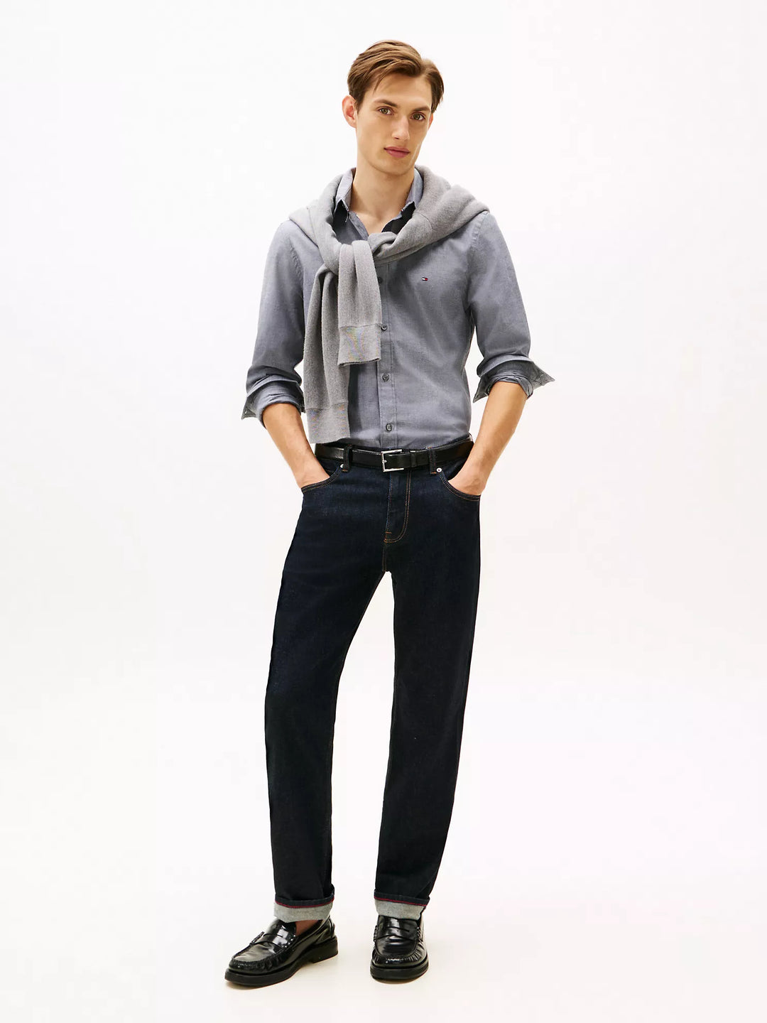 TH Men L/S Button Down Casual Plain Shirt MT-78JB283