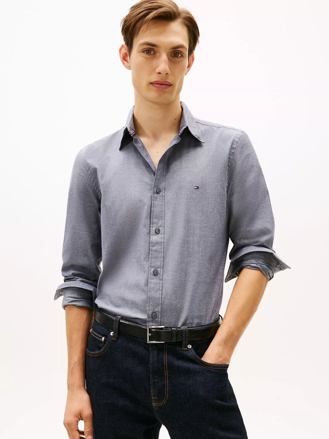 TH Men L/S Button Down Casual Plain Shirt MT-78JB283