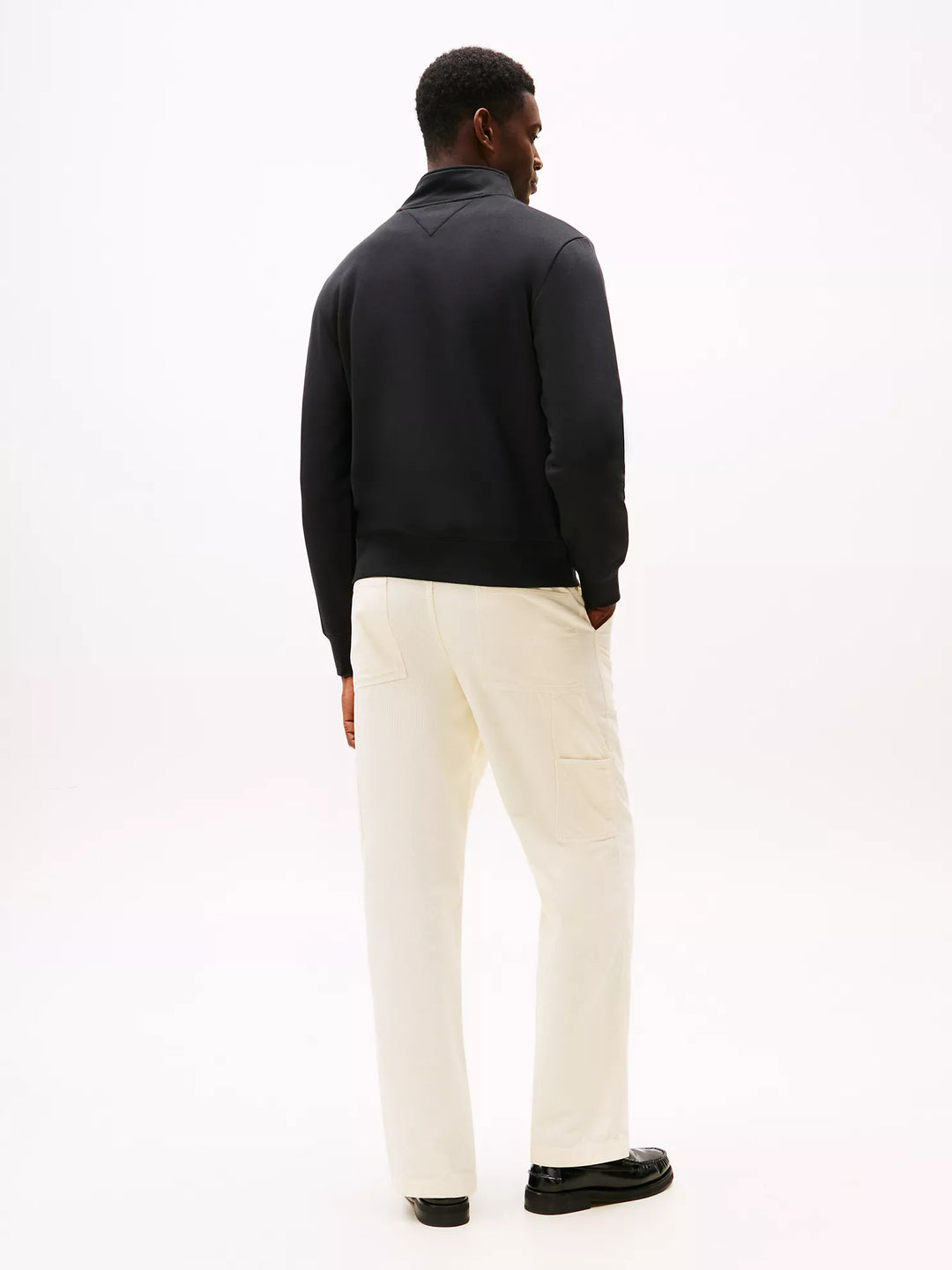 TH Men L/S Fleece Half Zip Zipper AT-SB-78JB338 (Black)