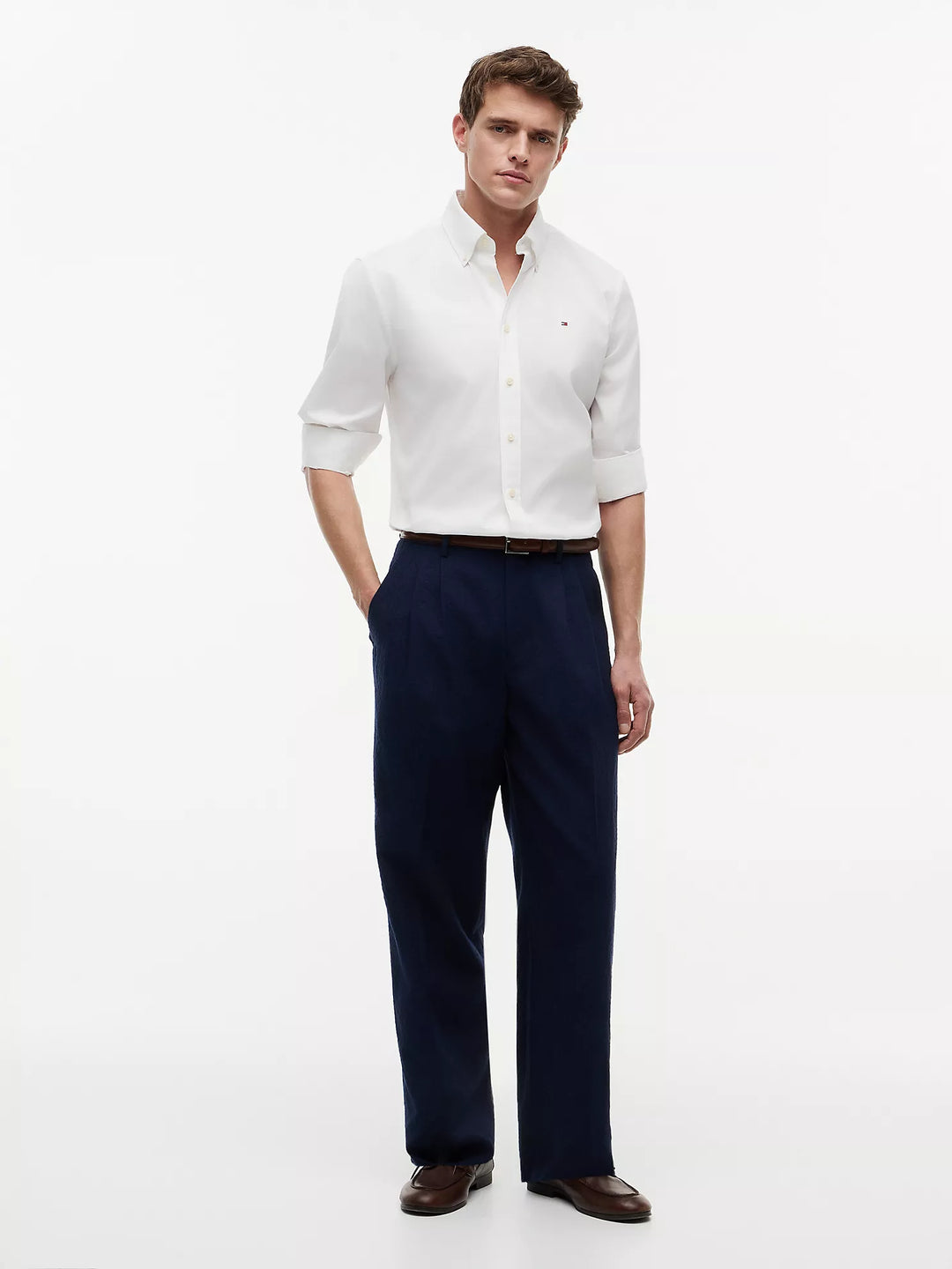 TH Men L/S Button Down Casual Plain Shirt MT-78JB396