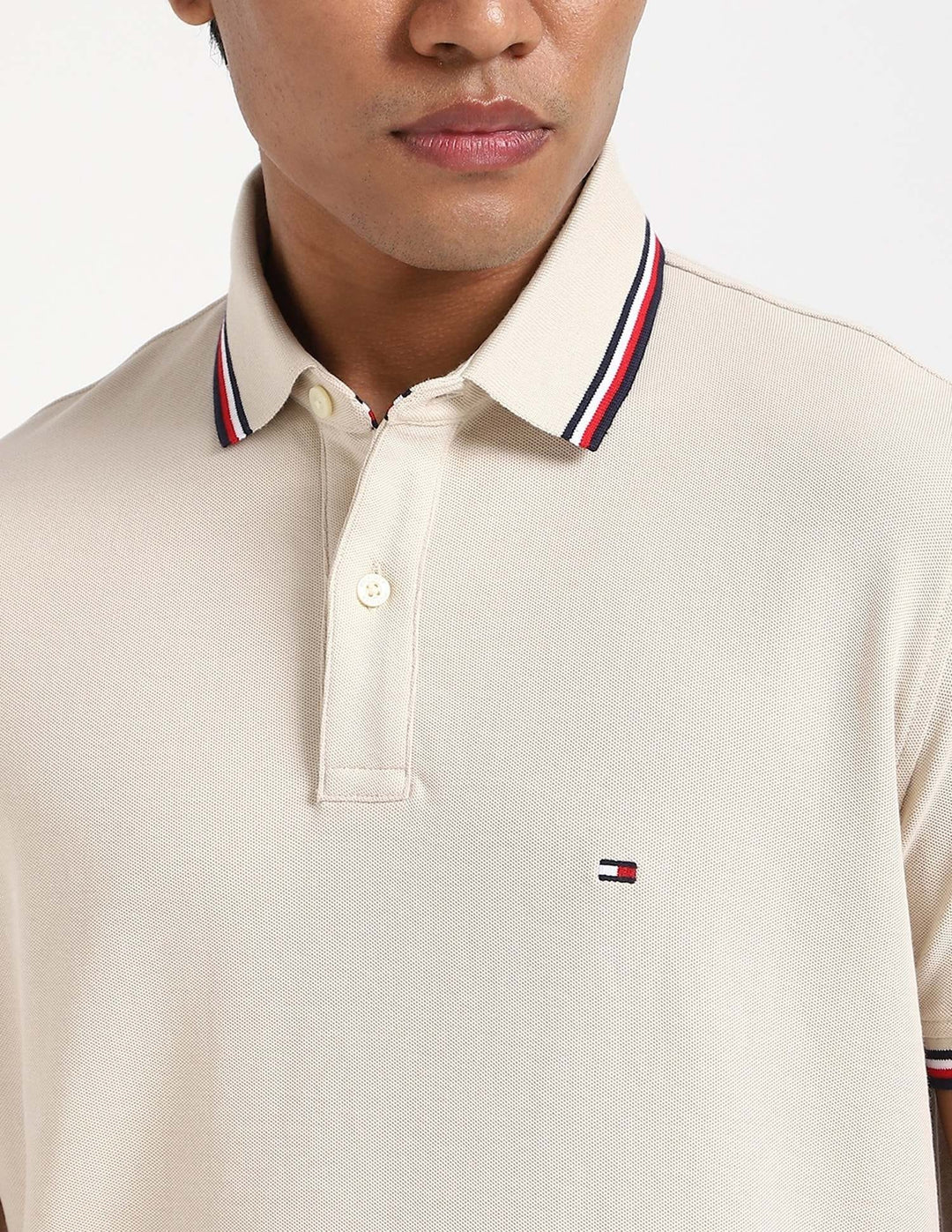 TH Men S/S (Striped Collar ) Polo MT-78J2653
