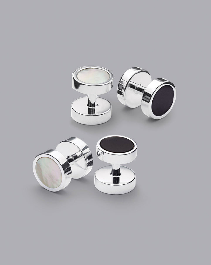 Charles Tyrwhitt Mother Of Pearl And Onyx Evening Studs