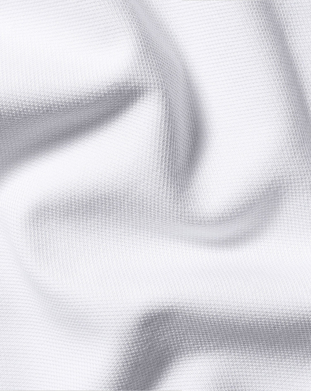 Charles Tyrwhitt White Solid Long Sleeve Plain Cotton Tyrwhitt Pique Polo