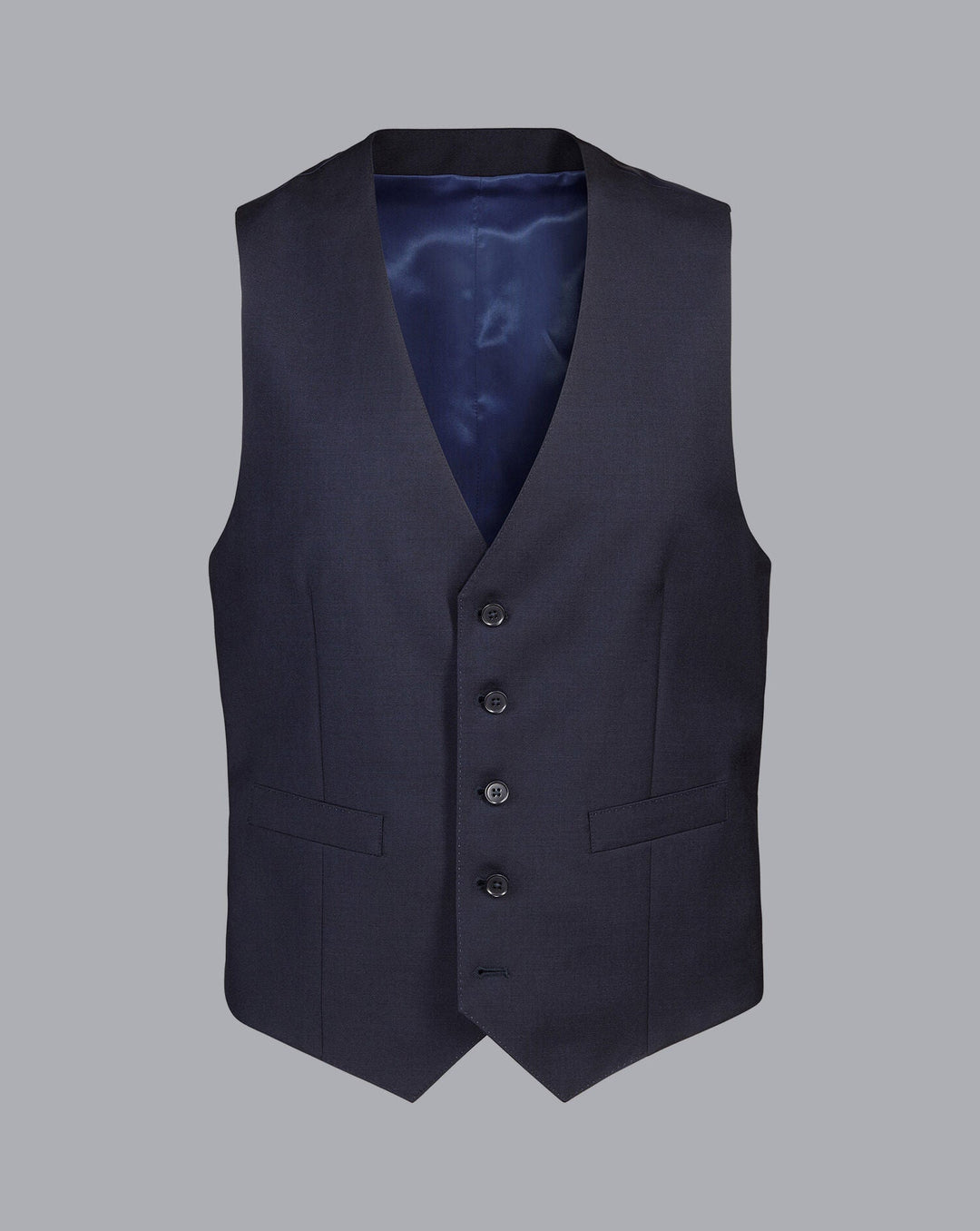Charles Tyrwhitt Navy Adjustable Fit Natural Stretch Twill Suit Waistcoat
