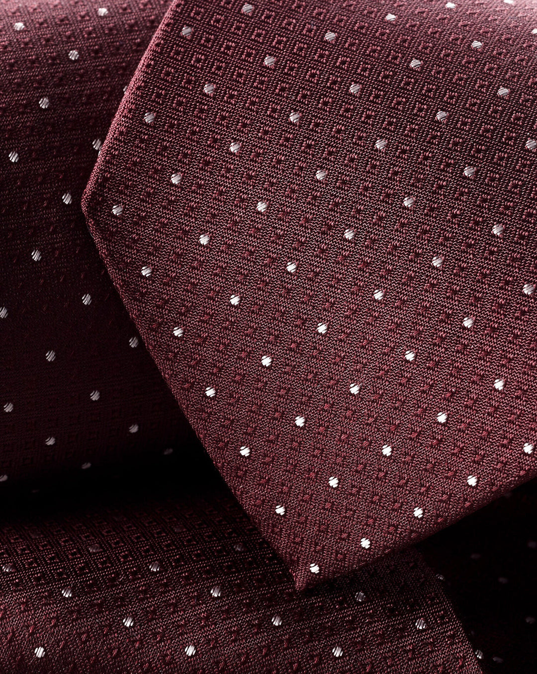 Charles Tyrwhitt Wine Red And Silver Grey Polka Dot Stain Resistant Tie