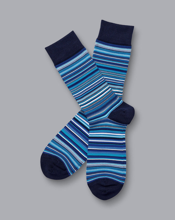 Charles Tyrwhitt Cobalt Blue Multi Stripe Socks